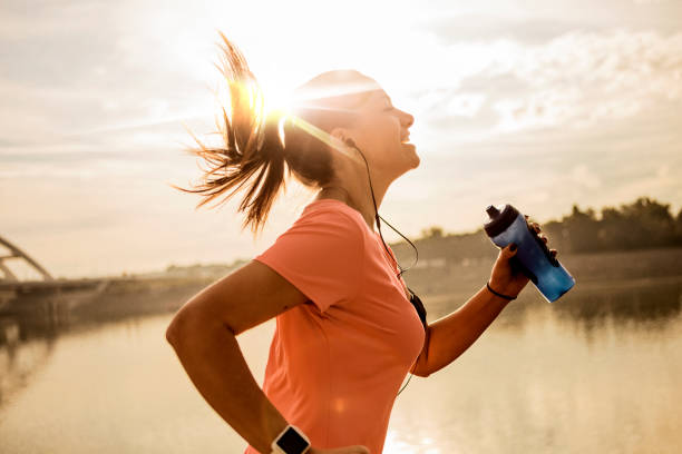 Young woman running