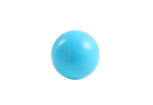 Miniature plastic ball toy isolated on white background, small ball for kid