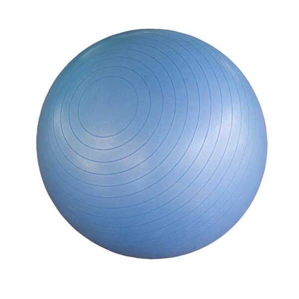 Blue swiss ball isolated against a white background